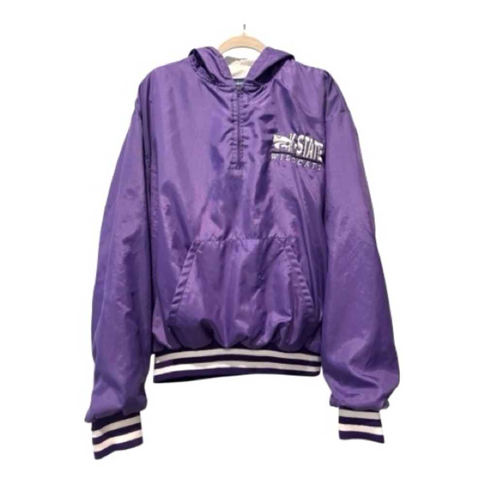 Vintage Kansas State Wildcats Pullover Windbreaker Jacket XXL Purple